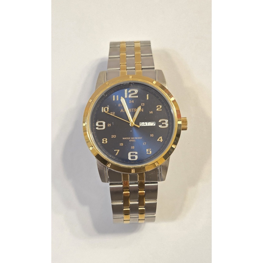 Armitron Men's Two-Tone and Navy Day Date Dress Watch